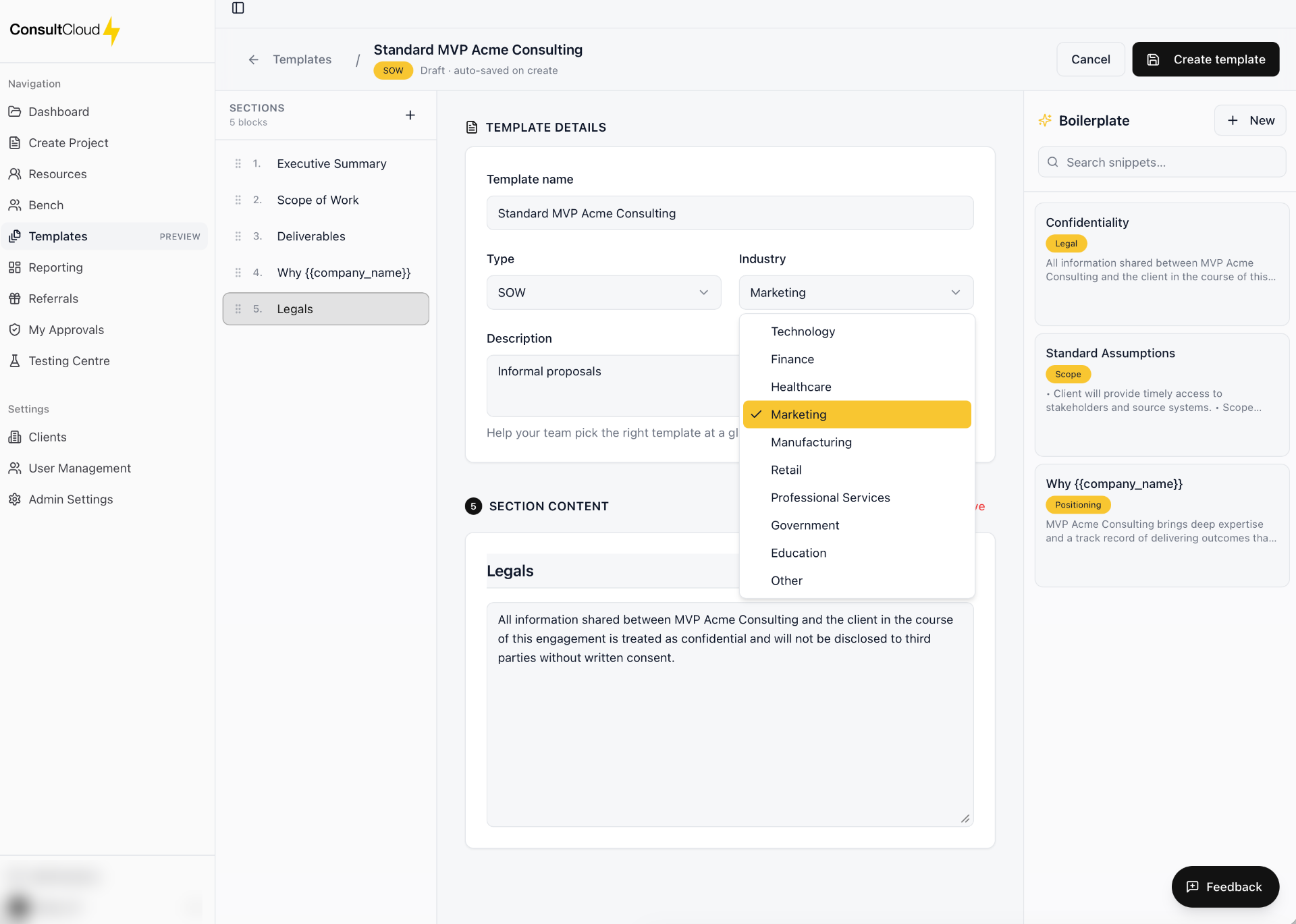 Template Management